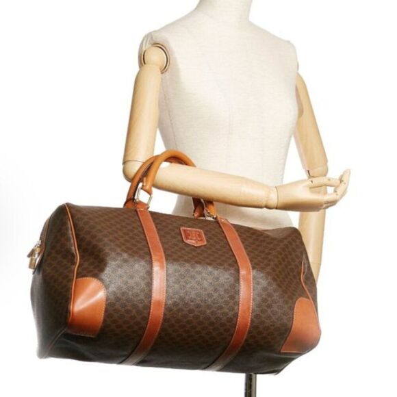 Authentic Vintage Celine Macadam Canvas Boston Travel Bag - Picture 1 of 16